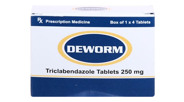 Deworm 250mg trị sán lá gan, lá phổi (1 vỉ x 4 viên)