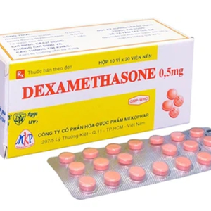 Dexamethasone Mekophar 0.5mg trị trạng thái hen (10 vỉ x 20 viên)
