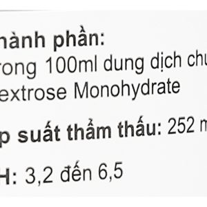 Dịch truyền 5% Dextrose In Water bổ sung nước và năng lượng chai 500ml
