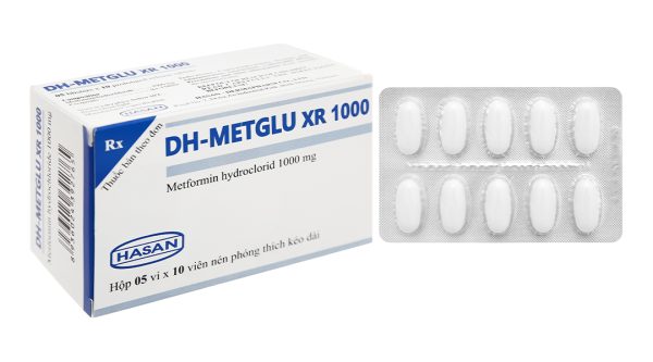 DH-Metglu XR 1000 trị đái tháo đường tuýp 2 (5 vỉ x 10 viên)