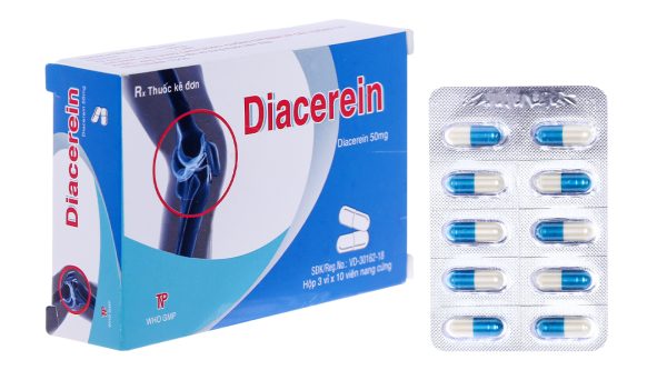 Diacerein TNP 50mg trị thoái hóa khớp hông hoặc gối (3 vỉ x 10 viên)