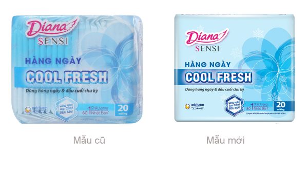 Băng vệ sinh hàng ngày Diana Sensi Cool Fresh siêu mát gói 20 miếng