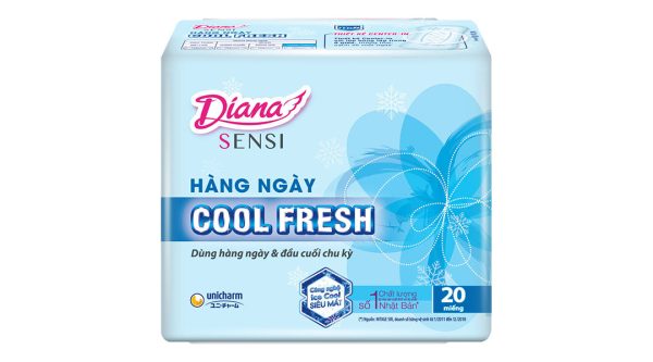 Băng vệ sinh hàng ngày Diana Sensi Cool Fresh siêu mát gói 20 miếng