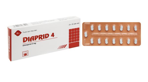 Diaprid 4 trị đái tháo đường tuýp 2 không phụ thuộc insulin (2 vỉ x 15 viên)