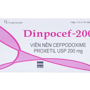Dinpocef-200 trị nhiễm khuẩn đường hô hấp (1 vỉ x 10 viên)