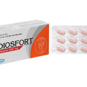 Diosfort 600mg trị trĩ, suy giãn tĩnh mạch (4 vỉ x 15 viên)