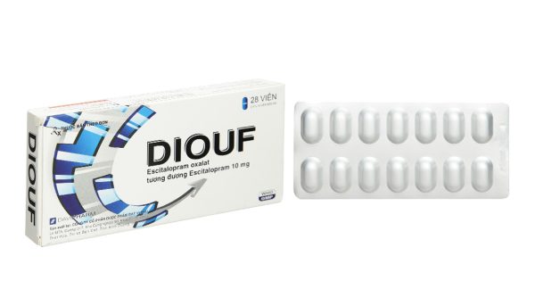 Diouf 10mg trị trầm cảm nặng, rối loạn hoảng loạn (2 vỉ x 14 viên)