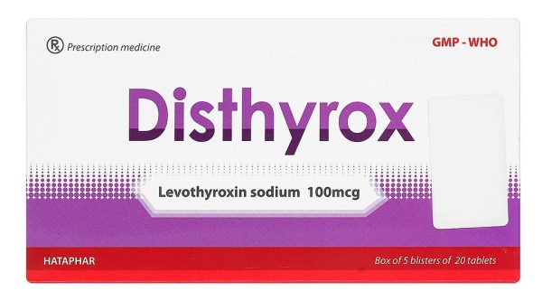 Disthyrox 100mcg điều trị các bệnh lý tuyến giáp (5 vỉ x 20 viên)