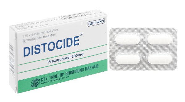 Distocide 600mg trị giun sán (1 vỉ x 4 viên)