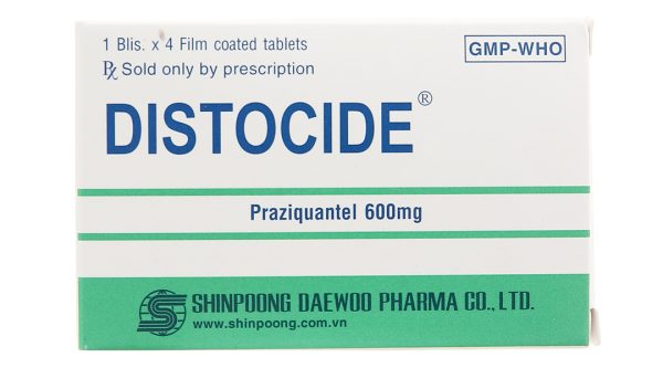 Distocide 600mg trị giun sán (1 vỉ x 4 viên)