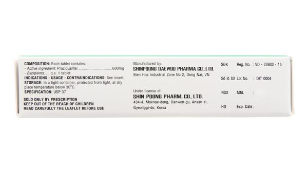 Distocide 600mg trị giun sán (1 vỉ x 4 viên)