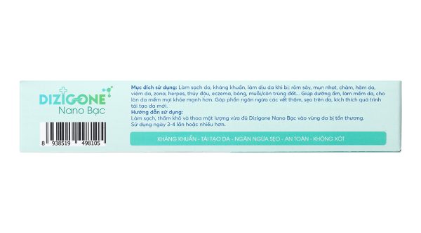 Kem Dizigone Nano Bạc kháng khuẩn, ngừa sẹo tuýp 25g