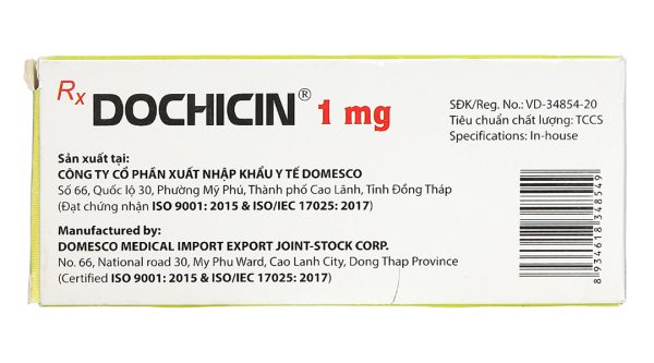 Dochicin 1mg phòng và trị gout (2 vỉ x 10 viên)