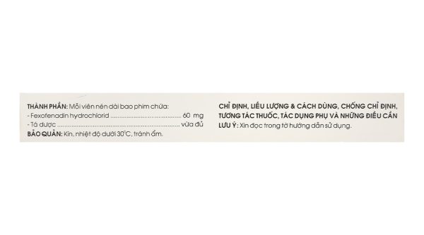 Dofexo 60mg trị viêm mũi dị ứng, mày đay (2 vỉ x 10 viên)