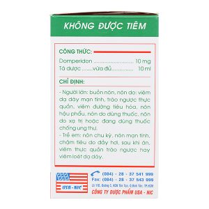 Hỗn dịch uống Dompenic 10mg trị triệu chứng nôn và buồn nôn (20 ống x 10ml)