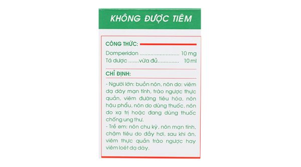 Hỗn dịch uống Dompenic 10mg trị triệu chứng nôn và buồn nôn (20 ống x 10ml)