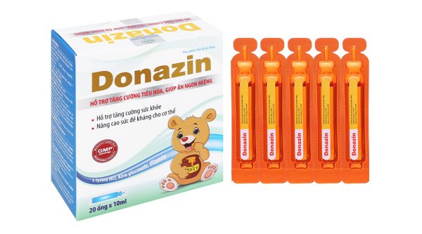 Dung dịch Donazin kích thích ăn ngon, tăng đề kháng hộp 20 ống x 10ml