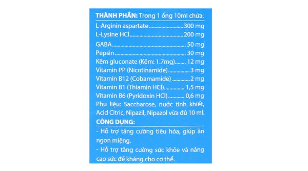 Dung dịch Donazin kích thích ăn ngon, tăng đề kháng hộp 20 ống x 10ml