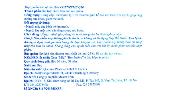 Aktiv Doppelherz Coenzyme Q10 hỗ trợ tim mạch hộp 30 viên