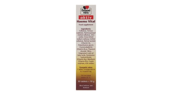 Doppelherz Aktiv Haemo Vital bổ sung sắt hộp 30 viên