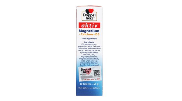 Doppelherz Aktiv Magnesium + Calcium + D3 giúp cơ, xương khỏe mạnh hộp 30 viên