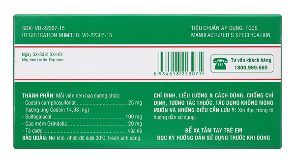 Dorocodon trị triệu chứng ho khan hoặc kích ứng (2 vỉ x 10 viên)