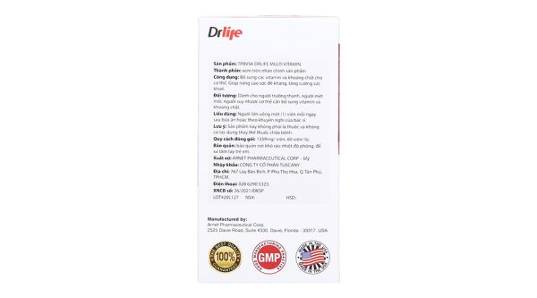 Drlife Multi Vitamin tăng cường đề kháng lọ 60 viên