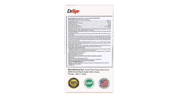 Drlife Strong Bone bổ sung canxi, ngừa loãng xương chai 60 viên