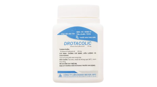 Drotacolic 40mg giảm đau do co thắt dạ dày, ruột chai 100 viên