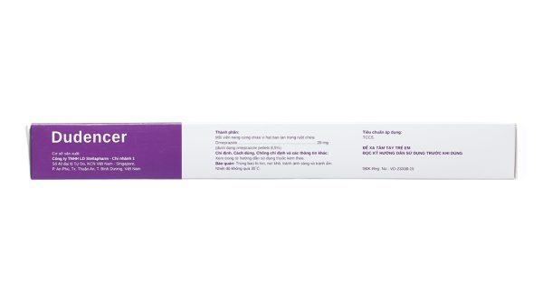 Dudencer 20mg trị trào ngược dạ dày, thực quản (3 vỉ x 10 viên)