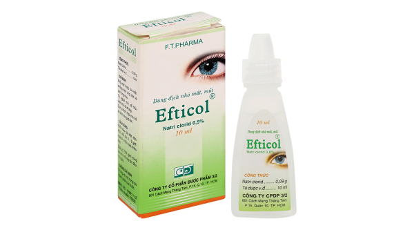 Dung dịch nhỏ mắt, mũi Efticol 0,9% chống kích ứng mắt, sát trùng nhẹ chai 10ml
