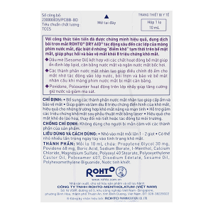 Dung dịch nhỏ mắt Rohto Dry Aid giảm khô mắt chai 10ml