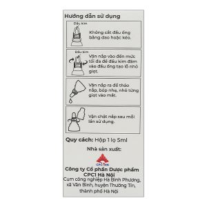 Dung dịch nhỏ mắt Timo Drop 5mg/ml giảm áp lực nội nhãn, trị glaucom chai 5ml