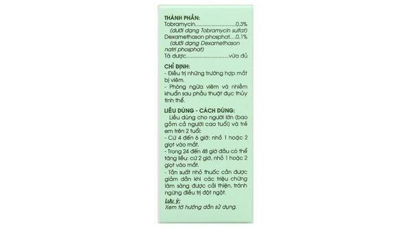 Dung dịch nhỏ mắt Tovidex điều trị những trường hợp mắt bị viêm chai 6ml