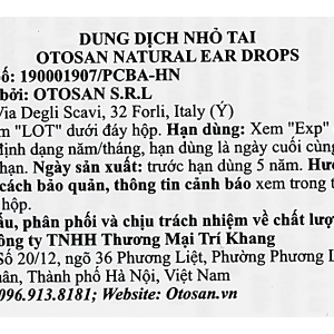 Dung dịch nhỏ tai Otosan giúp kháng khuẩn, chống viêm nhiễm trùng tai chai 10ml