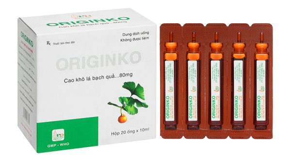 Dung dịch uống Originko trị suy giảm trí nhớ, suy tuần hoàn não (20 ống x 10ml)