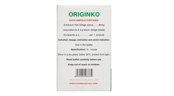 Dung dịch uống Originko trị suy giảm trí nhớ, suy tuần hoàn não (20 ống x 10ml)