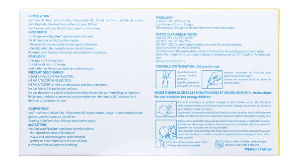 Nước muối sinh lý Fysoline Septinasal vệ sinh mũi (20 ống x 5ml)