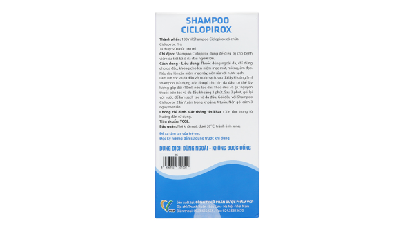 Dầu gội Shampoo Ciclopirox trị viêm da tiết bã da đầu chai 100ml