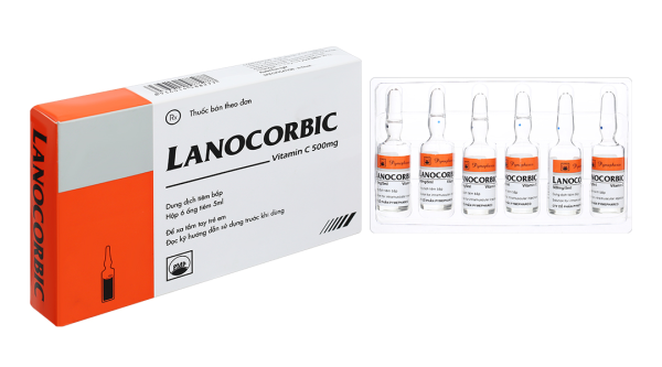 Dung dịch tiêm bắp Lanocorbic 500mg/5ml trị bệnh scorbut (6 ống x 5ml)
