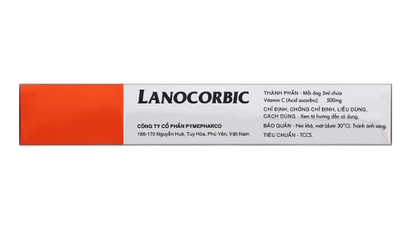 Dung dịch tiêm bắp Lanocorbic 500mg/5ml trị bệnh scorbut (6 ống x 5ml)