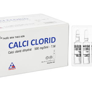 Thuốc tiêm Calci Clorid Vinphaco 500mg/5ml tăng nhanh nồng độ ion calci (50 ống x 5ml)