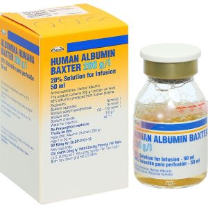 Dung dịch tiêm Human Albumin Baxter 200g/l phục hồi và duy trì thể tích máu lọ 50ml