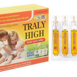 Siro Traly High bổ sung calci, vitamin D3 giúp xương, răng chắc khỏe hộp 15 ống x 10ml