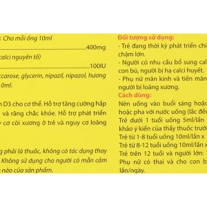 Siro Traly High bổ sung calci, vitamin D3 giúp xương, răng chắc khỏe hộp 15 ống x 10ml