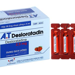 Dung dịch uống A.T Desloratadin trị viêm mũi, mề đay (30 ống x 5ml)