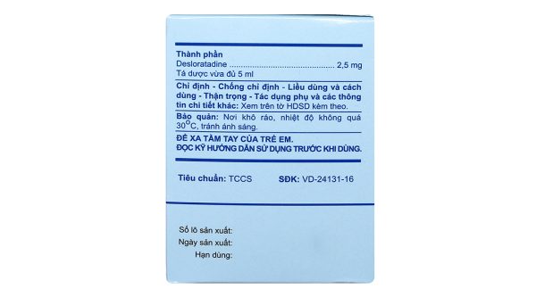 Dung dịch uống A.T Desloratadin trị viêm mũi, mề đay (30 ống x 5ml)