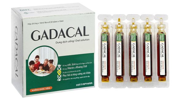 Dung dịch uống Gadacal bổ sung calci, lysin và các vitamin cho cơ thể (20 ống x 10ml)