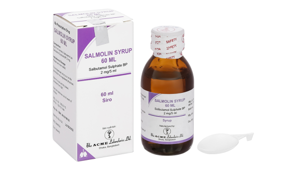 Salmolin Syrup 2mg/5ml trị bệnh hen, co thắt phế quản chai 60ml