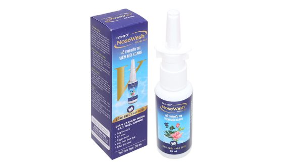 Dung dịch xịt mũi Rohto NoseWash Spray hỗ trợ giảm viêm mũi xoang chai 35ml